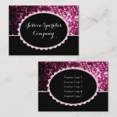 Carte De Visite Parties scintillant rose foncé brillant étincelant (Devant / Derrière)