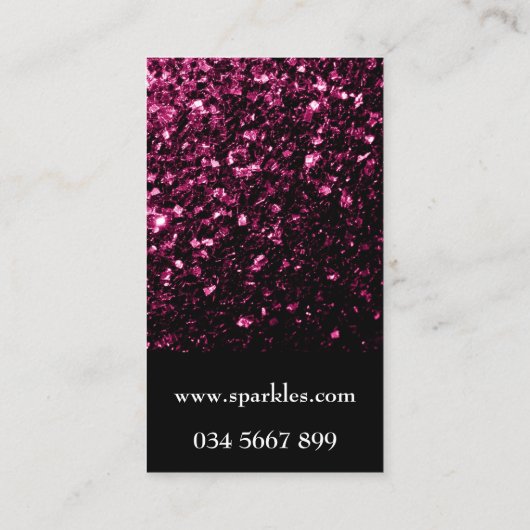 Carte De Visite Parties scintillant rose foncé brillant scintillan (Dos)