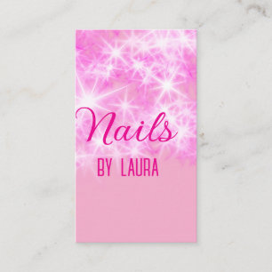 Carte De Visite Parties scintillant rose girly pastel ongles ajout