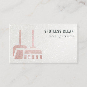 Carte De Visite Parties scintillant Rose Gold Blush Broom Service 
