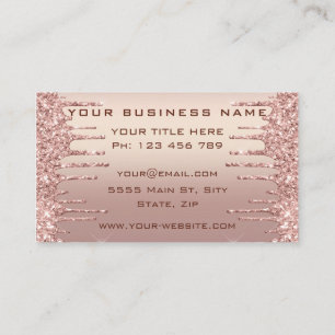 Carte De Visite Parties scintillant rose Gold Blush Éclat votre l