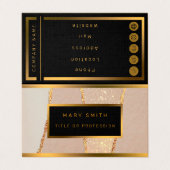 Carte De Visite Parties scintillant Rose Gold de luxe (Extérieur déplié)