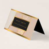 Carte De Visite Parties scintillant Rose Gold de luxe (Devant)