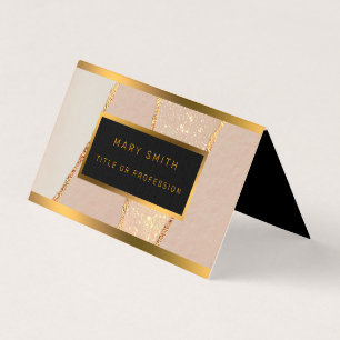 Carte De Visite Parties scintillant Rose Gold de luxe