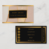 Carte De Visite Parties scintillant Rose Gold de luxe (Devant / Derrière)