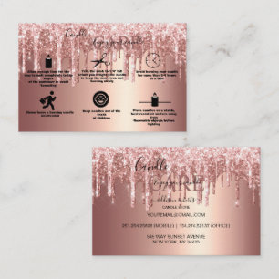Carte De Visite Parties scintillant rose Gold Driving Candle Care