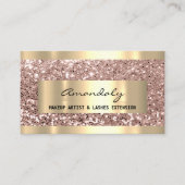 Carte De Visite Parties scintillant Rose Gold Frame Event Planner  (Devant)