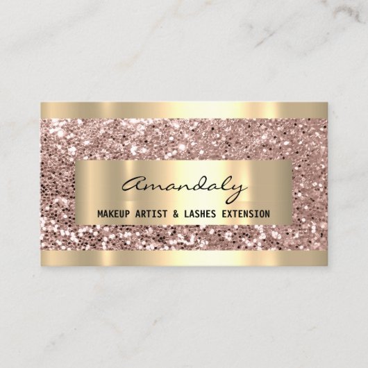 Carte De Visite Parties scintillant Rose Gold Frame Event Planner  (Devant)