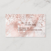 Carte De Visite Parties scintillant Rose Gold Marble Make Up Artis (Dos)