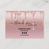 Carte De Visite Parties scintillant rose Gold Merci Instructions p (Dos)