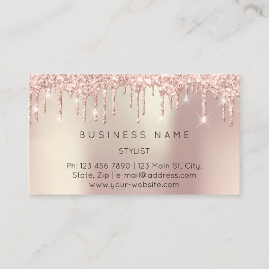 Carte De Visite Parties scintillant rose Gold Pearly Abstrait Silk (Dos)
