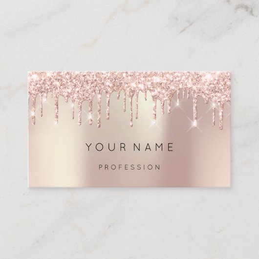 Carte De Visite Parties scintillant rose Gold Pearly Abstrait Silk (Devant)