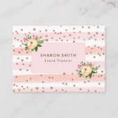 Carte De Visite Parties scintillant rose Gold Rose Blanc tendance (Devant)