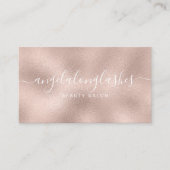 Carte De Visite Parties scintillant Rose Gold Script Police Simple (Devant)