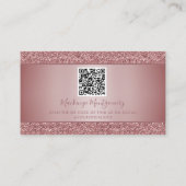 Carte De Visite Parties scintillant rose Gold Sparkle Code QR (Dos)