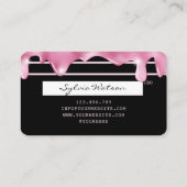 Carte De Visite Parties scintillant rose gouttes diamants hologram (Dos)