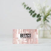 Carte De Visite Parties scintillant Rose maquillage + rose-rose mé (Debout devant)