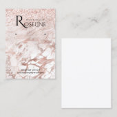 Carte De Visite Parties scintillant rose marbre blanc Logo Écran d (Devant / Derrière)