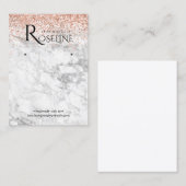 Carte De Visite Parties scintillant rose marbre blanc Logo Écran d (Devant / Derrière)