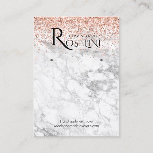 Carte De Visite Parties scintillant rose marbre blanc Logo Écran d (Devant)