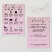 Carte De Visite Parties scintillant rose Mauve Brosse Icône de soi (Devant / Derrière)