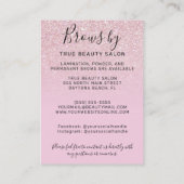 Carte De Visite Parties scintillant rose Mauve Brosse Icône de soi (Dos)