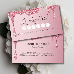 Carte De Visite Parties scintillant rose moderne Drop Salon & Loya