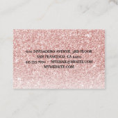 Carte De Visite Parties scintillant rose moderne et flamme à fleur (Dos)