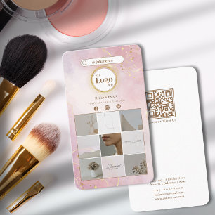 Carte De Visite Parties scintillant rose moderne Gold Instagram Ph
