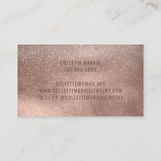 Carte De Visite Parties scintillant Rose moderne Gold Shimmer Abst (Dos)