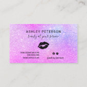 Carte De Visite parties scintillant rose moderne maquillage chic r (Dos)