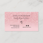 Carte De Visite Parties scintillant rose moderne scintille maquill (Dos)