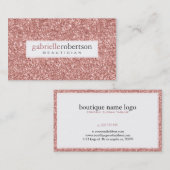 Carte De Visite Parties scintillant rose moderne Texture Accents b (Devant / Derrière)