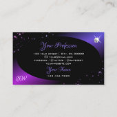 Carte De Visite Parties scintillant rose noir violet étoiles Bijou (Dos)