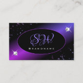 Carte De Visite Parties scintillant rose noir violet étoiles Bijou (Devant)