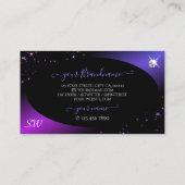 Carte De Visite Parties scintillant rose noir violet étoiles Bijou (Dos)