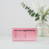 Carte De Visite Parties scintillant rose Ombre Chic Bold Beauté (Debout devant)