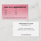 Carte De Visite Parties scintillant rose Ombre Chic Bold Beauté (Devant / Derrière)