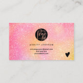 Carte De Visite Parties scintillant rose ombre script logo command (Dos)