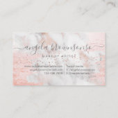 Carte De Visite Parties scintillant rose or blush marbre rose rose (Dos)