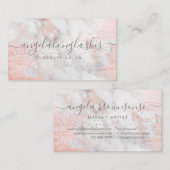 Carte De Visite Parties scintillant rose or blush marbre rose rose (Devant / Derrière)