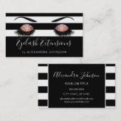 Carte De Visite Parties scintillant rose or brillant Eyelash Exten (Devant / Derrière)