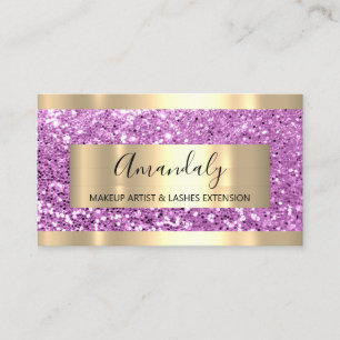 Carte De Visite Parties scintillant rose or cadre Glam rose modern