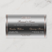 Carte De Visite Parties scintillant Rose or  de luxe Monogramme (Dos)