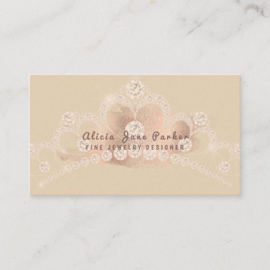 Carte De Visite parties scintillant rose or diamants bijouterie bi (Devant)