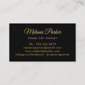 Carte De Visite Parties scintillant rose or élégant Maquillage Art (Dos)