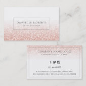 Carte De Visite parties scintillant rose-or fausse (Devant / Derrière)