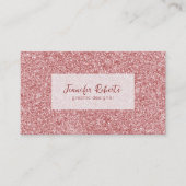 Carte De Visite parties scintillant rose-or glam texture avec étin (Devant)