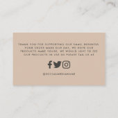 Carte De Visite parties scintillant rose or noir rose moderne merc (Dos)