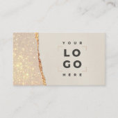 Carte De Visite parties scintillant rose or noir rose moderne merc (Devant)